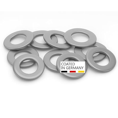 PB Schrauben® Unterlegscheiben M4-50Stk. I pulverbeschichtete Unterlegscheiben Edelstahl - DIN125 I rostfreie kleine Scheiben Made in Germany - V2A I Unterlegscheibe - RAL 9006 (Weißaluminium) von PB Schrauben