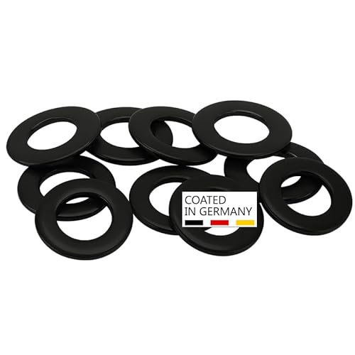 PB Schrauben® Unterlegscheiben M6-10Stk. I pulverbeschichtete Unterlegscheiben Edelstahl - DIN125 I rostfreie kleine Scheiben Made in Germany - V2A I Unterlegscheibe - RAL 9005 (Schwarz Matt) von PB Schrauben