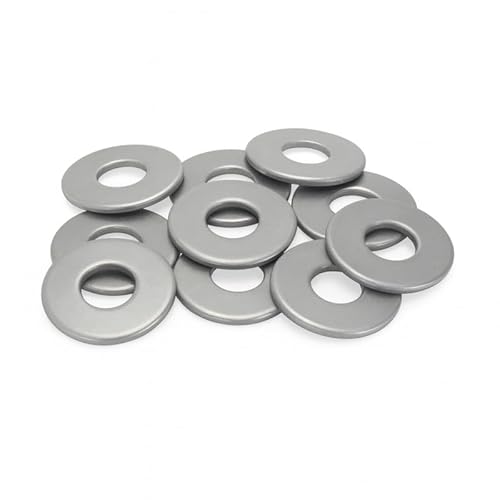 PB Schrauben Unterlegscheiben M5-50Stk. I pulverbeschichtete Unterlegscheiben Edelstahl - DIN9021 | rostfreie Karosseriescheiben Made in Germany - V2A I Unterlegscheibe - RAL 9006 (Weißaluminium) von PB Schrauben