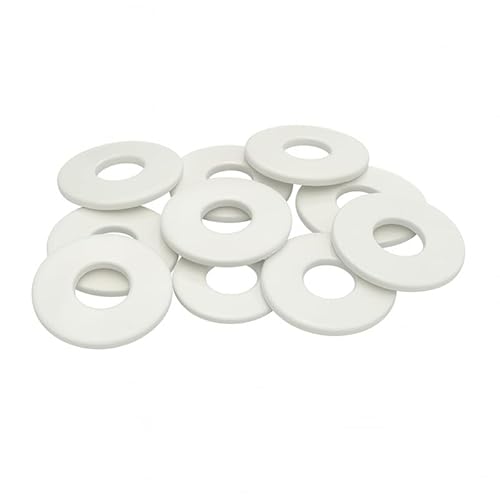 PB Schrauben Unterlegscheiben M5-50Stk. I pulverbeschichtete Unterlegscheiben Edelstahl - DIN9021 | rostfreie Karosseriescheiben Made in Germany - V2A I Unterlegscheibe - RAL 9016 (Weiß) von PB Schrauben