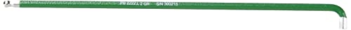 PB Swiss Tools 6-kant-Winkelschraubendreher 90° - 100° lang, mit Kugelkopf und kurzem Schenkel pulverbeschichtet, Sechskant: 2 mm von PB Swiss Tools