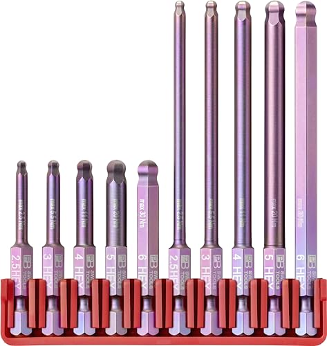 PB Swiss Tools BitBlock mit 10 Innensechskant Bits [5x50mm, 5x95mm] PB E6.714 | 100% Swiss Made | Handliches Bit Set für Standard-Anwendungen in Industrie und Handwerk von PB Swiss Tools