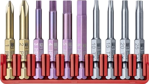 PB Swiss Tools BitBlock mit 10 Kreuz Torx Innensechskant Bits PB E6.700 | 100% Swiss Made | Handliches Bit Set für Standard-Anwendungen in Industrie und Handwerk von PB Swiss Tools