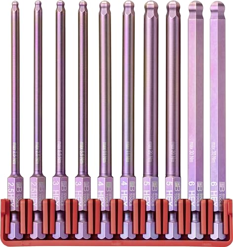 PB Swiss Tools BitBlock mit 10 langen Kugelkopf Innensechskant Bits [10x95mm] PB E6L.715 | 100% Swiss Made | Handliches Bit Set für Standard-Anwendungen in Industrie und Handwerk von PB Swiss Tools