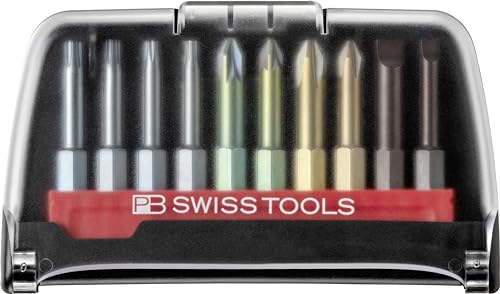 PB Swiss Tools BitCase mit 10 langen Kreuz Schlitz Pozidriv Torx Bits | PB E6.702 BC | 100% Swiss Made | Bit Set mit Gurt-Clip für Standard-Anwendungen in Industrie und Handwerk PB Swiss Tools BitCase mit 10 langen Kreuz Schlitz Pozidriv Torx Bits | PB E6.702 BC | 100% Swiss Made | Bit Set mit Gurt-Clip für Standard-Anwendungen in Industrie und Handwerk von PB Swiss Tools