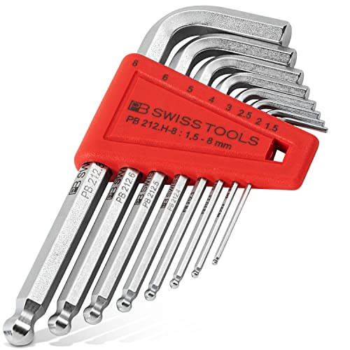 PB Swiss Tools Innensechskant Satz PB 212.H-8 | 100% Swiss Made | 8-teiliges Sechskantschlüssel Set 1,5/2/2,5/3/4/5/6/8 mm für Schraubarbeiten in Industrie und Handwerk von PB Swiss Tools