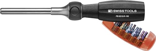 PB Swiss Tools Ratschenschraubendreher PB 6510.R-100 | 100% Swiss Made | 10-in-1 Tool mit 10 Precision Bits Schlitz/Kreuzschlitz Pozidriv/Torx/Innensechskant PB Swiss Tools Ratschenschraubendreher PB 6510.R-100 | 100% Swiss Made | 10-in-1 Tool mit 10 Precision Bits Schlitz/Kreuzschlitz Pozidriv/Torx/Innensechskant von PB Swiss Tools