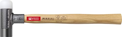 PB Swiss Tools Rückschlagfreier Hammer PB 304.3 | Kopf Ø 32 mm | Swiss Made | Kombinierter Schon- und Schlosserhammer mit Stiel aus Hickory-Holz für satte und präzise Schläge von PB Swiss Tools