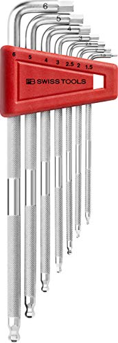 PB Swiss Tools Safety Winkelschraubendreher Set PB 3212.LH-6 | 100% Swiss Made | 7-teiliges, extra langes Innensechskant Set 1,5/2/2,5/3/4/5/6 mm, gekordelt von PB Swiss Tools