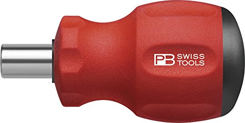 PB Swiss Tools Schraubendreher Bithalter PB 8452 | 100% Swiss Made | Stubby Schraubendreher magnetisch, ideal bei engen Platzverhältnissen, Klingenlänge 10 mm von PB Swiss Tools