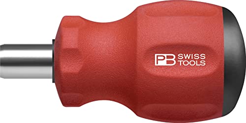 PB Swiss Tools Schraubendreher Bithalter PB 8452 | 100% Swiss Made | Stubby Schraubendreher magnetisch, ideal bei engen Platzverhältnissen, Klingenlänge 10 mm von PB Swiss Tools