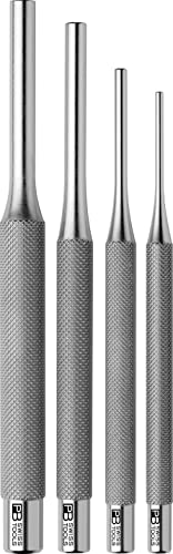PB Swiss Tools Splintentreiber Set PB 873 | 100% Swiss Made | 4-teiliger (2/3/5/6 mm) gekordelter Splinttreiber Satz für sicheres Aus- oder Durchtreiben von Niete, Stift, Bolzen von PB Swiss Tools