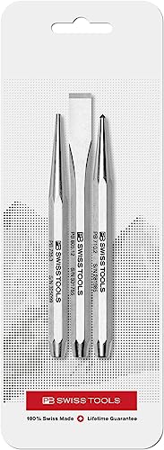 PB Swiss Tools Splinttreiber Körner Flachmeissel Set PB 870 | 100% Swiss Made | 3-teiliger Durchschlag Satz für sicheres Abtrennen, Abschlagen, Ausmeisseln, Ankörnen, Los- oder Durchschlagen von PB Swiss Tools