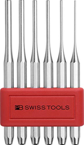 PB Swiss Tools Splinttreiber Satz PB 755.B | 100% Swiss Made | 6-teiliges Durchschlag Set 2/3/4/5/6/8 mm aus Achtkantstahl für sicheres Aus- oder Durchtreiben von Niete, Stift, Bolzen von PB Swiss Tools