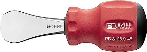 PB Swiss Tools Stubby Batteriestopfen Schraubendreher PB 8126.9-45 | 100% Swiss Made | Stummel Schraubenzieher zum Öffnen, Schliessen von Verschluss-Stopfen, Kunststoff-Schrauben, Batteriefächern von PB Swiss Tools