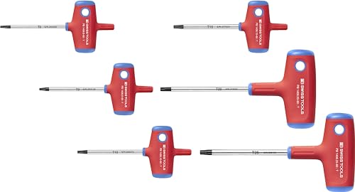 PB Swiss Tools T-Griff Torx Schraubendreher Set | 100% Swiss Made | 6-teiliges Quergriff Torx Set T8 T9 T10 T15 T20 T25 mm für Schraubarbeiten in Industrie und Handwerk von PB Swiss Tools