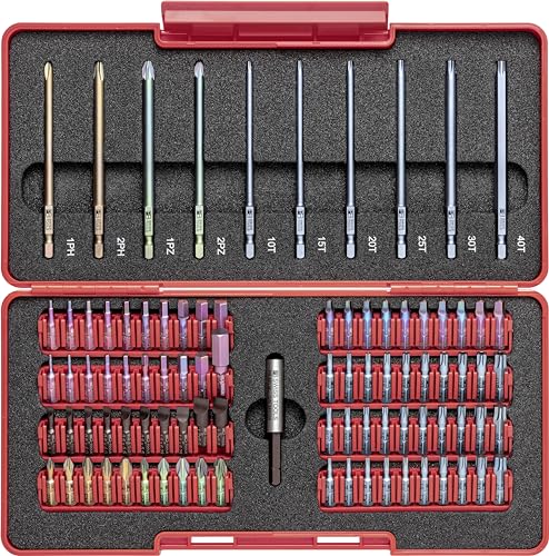 PB Swiss Tools ToolBox 80 Schlitz PZ PH TX Loch-Torx Robertson Innensechskant Bits | PB C6.792 TB | 100% Swiss Made | inklusive magnetischem Bithalter für Schraubarbeiten in Industrie und Handwerk von PB Swiss Tools