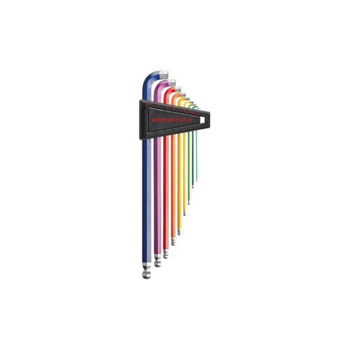 PB Swiss Tools 6-kant-Winkelschraubendreher-Satz 90° - 100° lang, mit Kugelkopf und kurzem Schenkel pulverbeschichtet von PB Swiss Tools