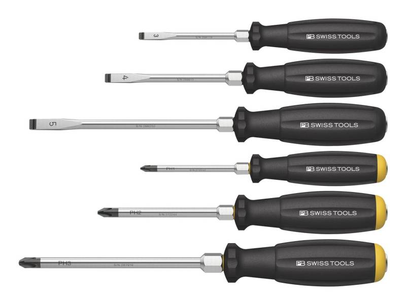 PB Swisstools Schraubendreher, (6 St), Satz Schlitz/PH Schlagkappe PB SwissTools von PB Swisstools