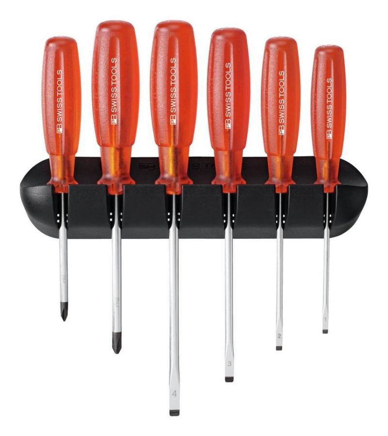 PB Swisstools Schraubendreher, (6 St), Satz Schlitz PH im Wandhalter Multicraft von PB Swisstools