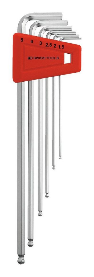 PB Swisstools Schraubendreher, (6 St), Winkelschraubendreher-Satz im Kunststoffhalter 1,5-5 mm lang Kugelkopf von PB Swisstools