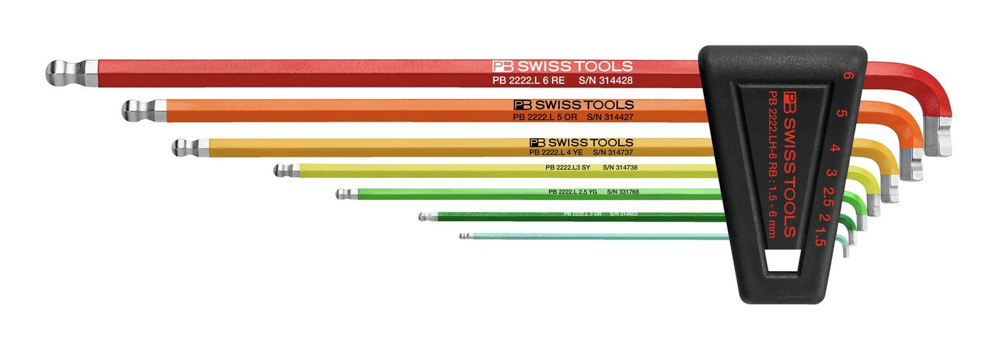 PB Swisstools Schraubendreher, (7 St), Winkelschraubendreher-Satz im Kunststoffhalter 1,5-6 90-100 Grad von PB Swisstools