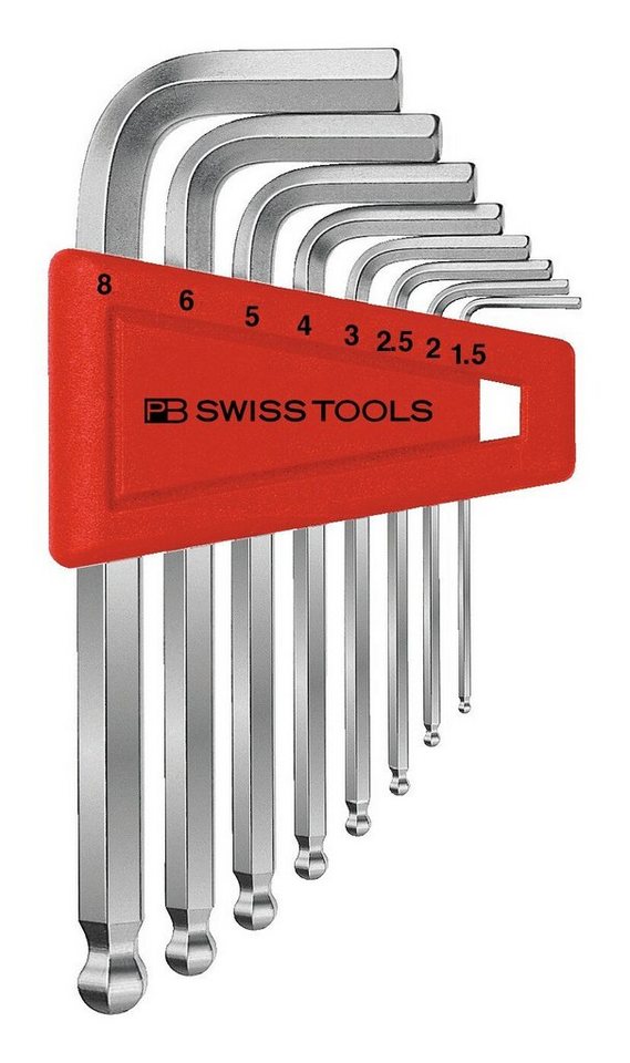 PB Swisstools Schraubendreher, (8 St), Winkelschraubendreher-Satz im Kunststoffhalter 1,5-8 mm Kugelkopf von PB Swisstools