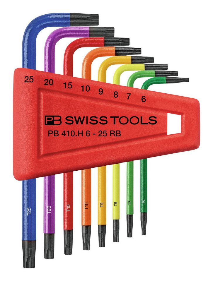 PB Swisstools Schraubendreher, (8 St), Winkelschraubendreher-Satz im Kunststoffhalter T6-T25 Rainbow von PB Swisstools