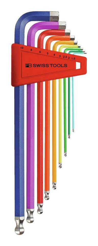 PB Swisstools Schraubendreher, (9 St), Winkelschraubendreher-Satz im Kunststoffhalter 1,5-10 mm Rainbow von PB Swisstools