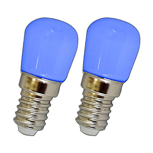 2x E14 LED Lampe 1,5 Watt blau/Blaulicht für den Kühlschränke/Lampen uvm. - E14/SES Leuchtmittel Kühlschrank Birne Glühbirne Ersatz von PB-Versand