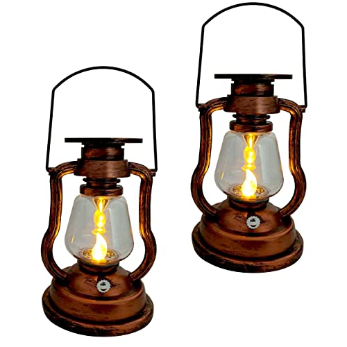 2x LED Vintage Solarlaterne mit LED Kerze Gartenlaterne Solar Laterne Gartenlampe Solarglas Antik Solar-Laterne (2x Vintage Solar Laterne) von PB-Versand