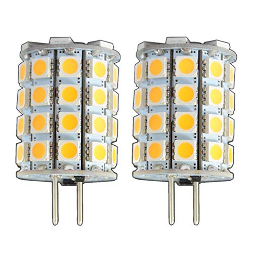 2x Stück - G6.35/GX6.35 LED 6 Watt 49x 5050 SMDs warmweiß 12V~ AC/DC Wechselspannung 360° Stiftsockel Leuchtmittel Lampensockel Spot Halogenersatz Halogen Lampe von PB-Versand