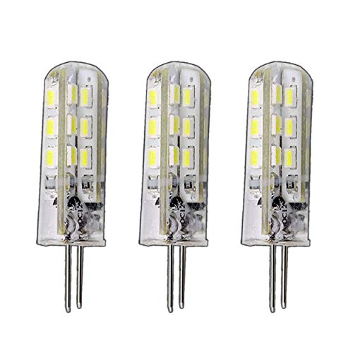 3x Dimmbare G4 tageslichtweiß/kaltweiß 4500K mit 1,5 Watt dimmbar und 24 SMDs 12V DC 135lm für Dimmer Halogenförmig Stiftsockel 360° Leuchtmittel G4 Lampensockel Spot Halogenersatz Lampe von PB-Versand