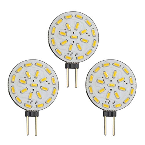 3x G4 LED dimmbar mit 1,4 Watt (21x SMDs) 12V AC/DC 120° Grad (rund) Leuchtmittel G4 Lampensockel Spot Halogenersatz Lampe Dimmer von PB-Versand