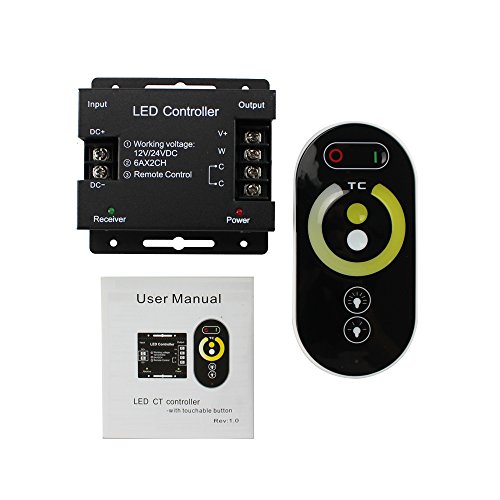 PB-Versand CCT LED Touchdimmer Dimmer 12V - 24V Schalter zum warmweiß -> kaltweiß dimmen mit Touch-Technik Regler Dimmschalter für CCT Streifen Strip Lichtleisten LED-Leisten von PB-Versand