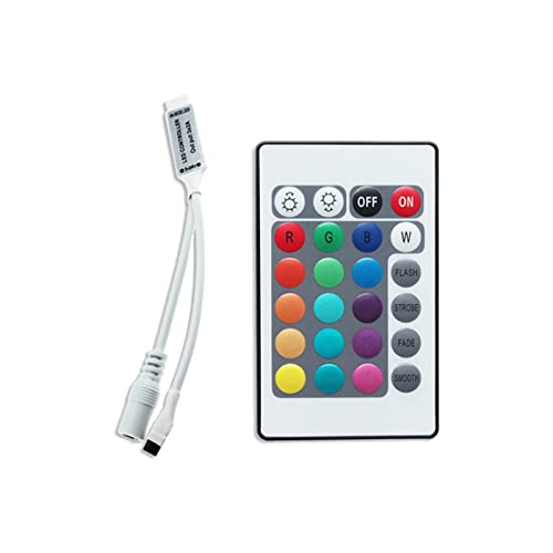 IR RGB LED Controller Dimmer/Schalter 12V 24V DC mit Fernbedienung für RGB LED Streifen mit Stecker und Buchse von PB-Versand