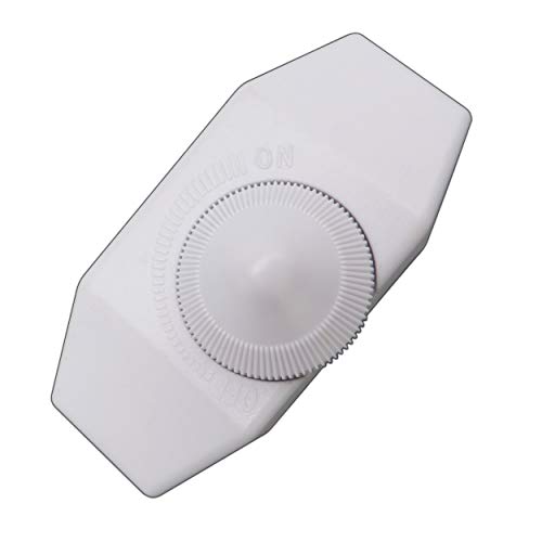 LED Dimmer (Schnur-Drehdimmer) 1-60 Watt stufenlos dimmbar/dimmen für dimmbare LED Leuchtmittel - Dimmschalter Schnur-Zwischendimmer Geräuschlos LED-Dimmer (weiß) von PB-Versand