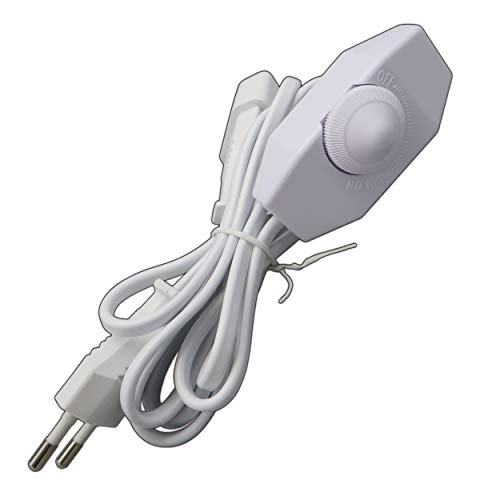 Dimmschalter Drehdimmer Stufenlos Dimmschalter für LED Leuchtmittel 1-60W Dimmschalter Leise Schnurdimmer Weiß von PB-Versand