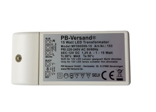LED Leuchmittel Trafo 12V DC 0,5 - 15 Watt Typ: MF090009 Netzteil Treiber G4 Transformator von PB-Versand