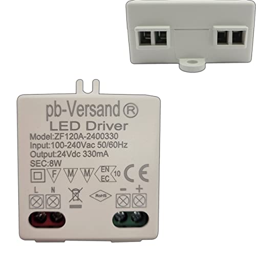 LED Trafo 24V DC 8 Watt Gleichspannung Netzteil Treiber Transformator Leuchmittel Driver Niedervolt LED-Transformator klein & flach 24 Volt LED Trafo 24V DC 8 Watt Gleichspannung Netzteil Treiber Transformator Leuchmittel Driver Niedervolt LED-Transformator klein & flach 24 Volt von PB-Versand