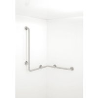Duschhandlauf 760mm mit Brausehalterstange Rechts E-Stahl satiniert - PBA von PBA