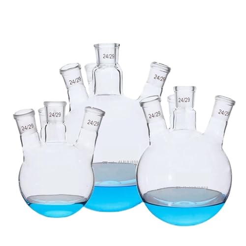 Labor-Kolben, 1 stück 100 ml-2000 ml Labor Hohe Borosilikatglas Vier-sitzer Destillation Kolben für(2000ml 24x4) von PBDEIOEOE