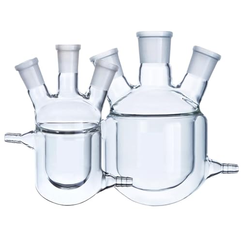Labor-Kolben, 1 stück Drei-hals jacke reaktion flasche Dick wand borosilikatglas glaskolben Ummantelten(250ml 29x24x24) von PBDEIOEOE