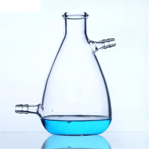 Labor-Kolben, 125 ml-2000 ml Glasfilterflasche mit zwei Rohren Labor-Saugflasche Laborglaswaren(5000mL) von PBDEIOEOE