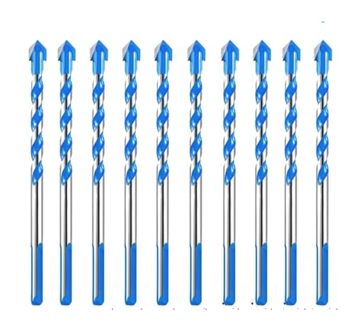 Mauerbohrer Packung mit 5 oder 10 Stück 6 mm Hartmetall-Zentrierbohrern(10PCS BLUE) von PBDEIOEOE
