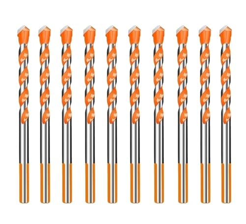 Mauerbohrer Packung mit 5 oder 10 Stück 6 mm Hartmetall-Zentrierbohrern(10PCS ORANGE) von PBDEIOEOE