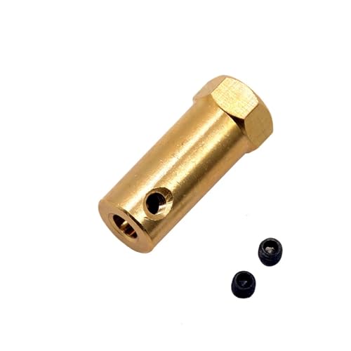 Messing-Wellenkupplung, 10 Stück Messing Sechskant Roboter Rad Wellenkupplung 30mm Länge 3-8mm(6mm) von PBDEIOEOE