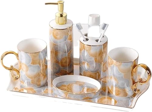 PBDEIOEOE Badezimmer-Accessoires-Set, Zubehör Europäische Keramik Sechs-stück Licht Einfache Hochzeit Liefert Wohnung PBDEIOEOE Badezimmer-Accessoires-Set, Zubehör Europäische Keramik Sechs-stück Licht Einfache Hochzeit Liefert Wohnung von PBDEIOEOE