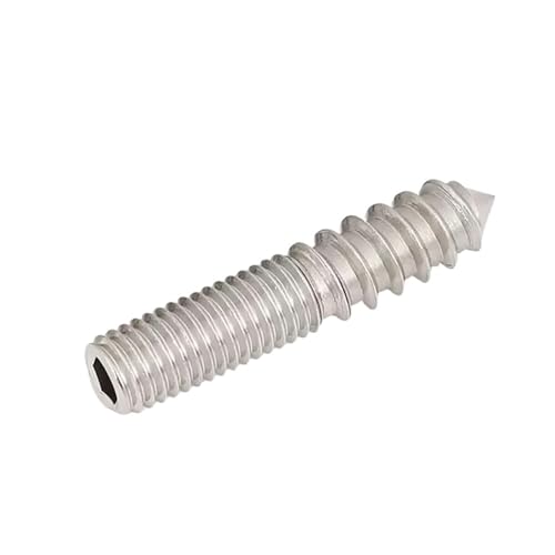 Stockschrauben,Doppelendige Schraube, 5 stücke 304 Edelstahl Doppel Kopf Holz Selbst Möbel Innensechskant Kopflosen Spitz Schwanz Schrauben Endet Gewinde Dübel(M10X100) von PBDEIOEOE