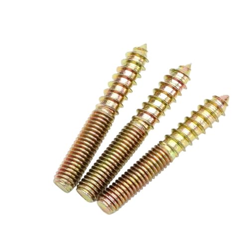 Stockschrauben,Doppelendige Schraube, Doppelseitige Holzschrauben mit Gewinde und Dübelkopf, M6 M8, Farbe Zink, selbstspitze Schwanzschrauben, Doppelende for Möbel, 2 Stück(M6x40) von PBDEIOEOE